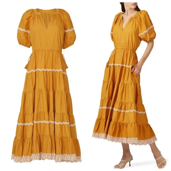 Ulla Johnson - Claribel Dress - Women - Cotton/Polyester - 2 - Yellow - Picture 4 of 8